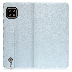 WORK23AO-BU-ASE4 [LOOF Hold AQUOS sense5G/sense4 basic/sense4 lite用 ベルト付きの本革スマホケース/スタンド機能＆カードポケット付き スカイブルー]