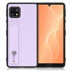 WORK26AO-PL-ASE4 [LOOF Hold-Shell AQUOS sense5G/sense4 basic/sense4 lite用 本革スマホケース/ホールドベルト付き ラベンダー]