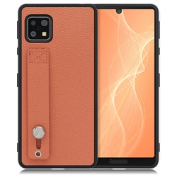 WORK26AO-FM-ASE4 [LOOF Hold-Shell AQUOS sense5G/sense4 basic/sense4 lite用 本革スマホケース/ホールドベルト付き フラミンゴ]