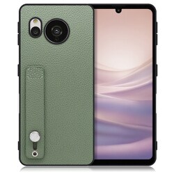 WORK26AO-DG-ASE7 [LOOF Hold-Shell AQUOS sense7用 本革スマホケース/ホールドベルト付き ダルグリーン]