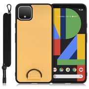 WORK37GG-YL-PX4XL [LOOF Strap-Shell Google Pixel 4 XL用 首掛けスマホケース/ネックストラップ付き イエローベージュ]
