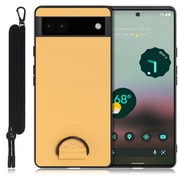 WORK37GG-YL-GPX6A [LOOF Strap-Shell Google Pixel 6a用 首掛けスマホケース/ネックストラップ付き イエローベージュ]