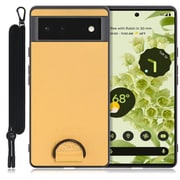 WORK37GG-YL-GPX6 [LOOF Strap-Shell Google Pixel 6用 首掛けスマホケース/ネックストラップ付き イエローベージュ]