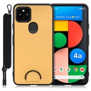WORK37GG-YL-GPX4A5G [LOOF Strap-Shell Google Pixel 4a（5G）用 首掛けスマホケース/ネックストラップ付き イエローベージュ]