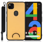 WORK37GG-YL-GPX4A [LOOF Strap-Shell Google Pixel 4a用 首掛けスマホケース/ネックストラップ付き イエローベージュ]