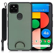 WORK37GG-GN-GPX4A5G [LOOF Strap-Shell Google Pixel 4a（5G）用 首掛けスマホケース/ネックストラップ付き ホーリーグリーン]