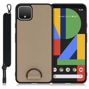 WORK37GG-BN-PX4XL [LOOF Strap-Shell Google Pixel 4 XL用 首掛けスマホケース/ネックストラップ付き ラテブラウン]