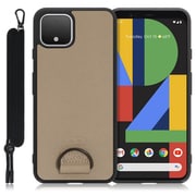 WORK37GG-BN-PX4 [LOOF Strap-Shell Google Pixel 4用 首掛けスマホケース/ネックストラップ付き ラテブラウン]