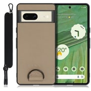 WORK37GG-BN-GPX7 [LOOF Strap-Shell Google Pixel 7用 首掛けスマホケース/ネックストラップ付き ラテブラウン]