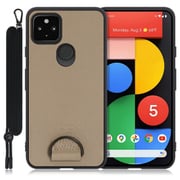 WORK37GG-BN-GPX5 [LOOF Strap-Shell Google Pixel 5用 首掛けスマホケース/ネックストラップ付き ラテブラウン]