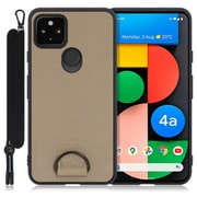 WORK37GG-BN-GPX4A5G [LOOF Strap-Shell Google Pixel 4a（5G）用 首掛けスマホケース/ネックストラップ付き ラテブラウン]