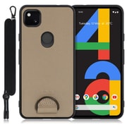 WORK37GG-BN-GPX4A [LOOF Strap-Shell Google Pixel 4a用 首掛けスマホケース/ネックストラップ付き ラテブラウン]