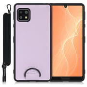 WORK37AO-PL-ASE4 [LOOF Strap-Shell AQUOS sense5G/sense4 basic/sense4 lite用 首掛けスマホケース/ネックストラップ付き ラベンダーパープル]
