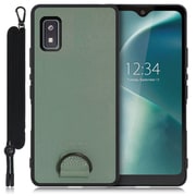 WORK37AO-GN-AWISH [LOOF Strap-Shell AQUOS wish/wish2用 首掛けスマホケース/ネックストラップ付き ホーリーグリーン]