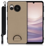 WORK37AO-BN-ASE7P [LOOF Strap-Shell AQUOS sense7 Plus用 首掛けスマホケース/ネックストラップ付き ラテブラウン]