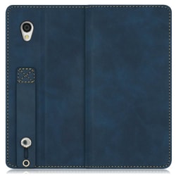 WORK42AO-BU-SEN2 [LOOF Hold-Lite AQUOS sense2（かんたん）用 ベルト付きスマホケース/スタンド機能＆カードポケット付き クラシックブルー]