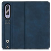 WORK42AO-BU-AZ5GB [LOOF Hold-Lite AQUOS zero5G basic用 ベルト付きスマホケース/スタンド機能＆カードポケット付き クラシックブルー]