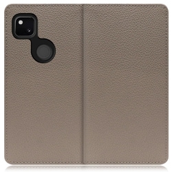 WORK47GG-GB-GPX4A [LOOF Book Google Pixel 4a用 本革スマホケース/スタンド機能＆カードポケット付き グレージュ]