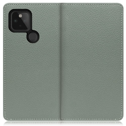 WORK47GG-DG-GPX4A5G [LOOF Book Google Pixel 4a（5G）用 本革スマホケース/スタンド機能＆カードポケット付き ダルグリーン]