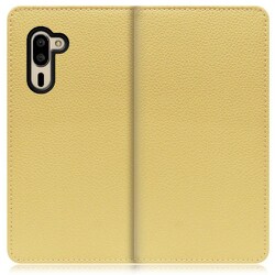 WORK47AO-YL-SMP5 [LOOF Book AQUOS シンプルスマホ5用 本革スマホケース/スタンド機能＆カードポケット付き ジャスミンイエロー]