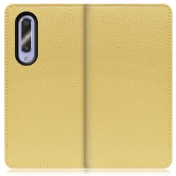 WORK47AO-YL-AZ5GB [LOOF Book AQUOS zero5G basic用 本革スマホケース/スタンド機能＆カードポケット付き ジャスミンイエロー]