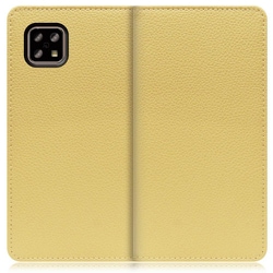 WORK47AO-YL-ASE4 [LOOF Book AQUOS sense5G/sense4 basic/sense4 lite用 本革スマホケース/スタンド機能＆カードポケット付き ジャスミンイエロー]