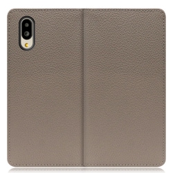 WORK47AO-GB-SMP65G [LOOF Book AQUOS シンプルスマホ6用 本革スマホケース/スタンド機能＆カードポケット付き グレージュ]