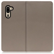 WORK47AO-GB-SMP5 [LOOF Book AQUOS シンプルスマホ5用 本革スマホケース/スタンド機能＆カードポケット付き グレージュ]