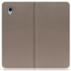 WORK47AO-GB-SENP [LOOF Book AQUOS sense plus用 本革スマホケース/スタンド機能＆カードポケット付き グレージュ]