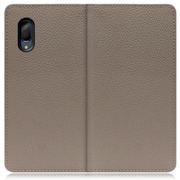 WORK47AO-GB-SEN3P [LOOF Book AQUOS sense3 plus用 本革スマホケース/スタンド機能＆カードポケット付き グレージュ]