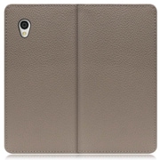 WORK47AO-GB-SEN2 [LOOF Book AQUOS sense2（かんたん）用 本革スマホケース/スタンド機能＆カードポケット付き グレージュ]