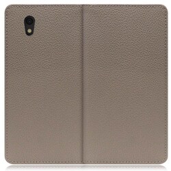 WORK47AO-GB-SEN [LOOF Book AQUOS sense basic/sense lite用 本革スマホケース/スタンド機能＆カードポケット付き グレージュ]