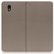 WORK47AO-GB-SEN [LOOF Book AQUOS sense basic/sense lite用 本革スマホケース/スタンド機能＆カードポケット付き グレージュ]