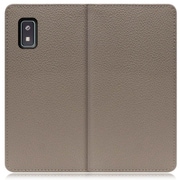 WORK47AO-GB-AWISH [LOOF Book AQUOS wish/wish2用 本革スマホケース/スタンド機能＆カードポケット付き グレージュ]