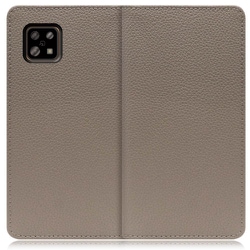 WORK47AO-GB-ASE6 [LOOF Book AQUOS sense6/6s用 本革スマホケース/スタンド機能＆カードポケット付き グレージュ]