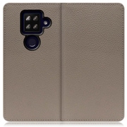 WORK47AO-GB-ASE4P2XL [LOOF Book AQUOS sense4 plus用 本革スマホケース/スタンド機能＆カードポケット付き グレージュ]
