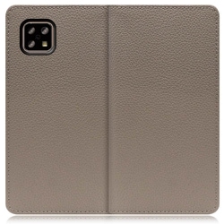 WORK47AO-GB-ASE4 [LOOF Book AQUOS sense5G/sense4 basic/sense4 lite用 本革スマホケース/スタンド機能＆カードポケット付き グレージュ]