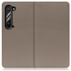 WORK47AO-GB-AR5G [LOOF Book AQUOS R5G用 本革スマホケース/スタンド機能＆カードポケット付き グレージュ]