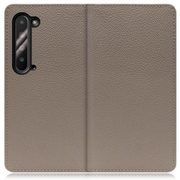 WORK47AO-GB-AR5G [LOOF Book AQUOS R5G用 本革スマホケース/スタンド機能＆カードポケット付き グレージュ]