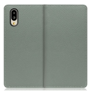 WORK47AO-DG-SMP65G [LOOF Book AQUOS シンプルスマホ6用 本革スマホケース/スタンド機能＆カードポケット付き ダルグリーン]