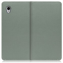 WORK47AO-DG-SENP [LOOF Book AQUOS sense plus用 本革スマホケース/スタンド機能＆カードポケット付き ダルグリーン]