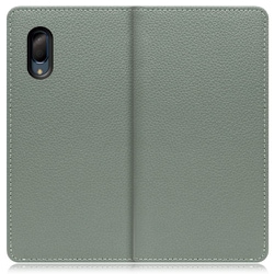 WORK47AO-DG-SEN3P [LOOF Book AQUOS sense3 plus用 本革スマホケース/スタンド機能＆カードポケット付き ダルグリーン]