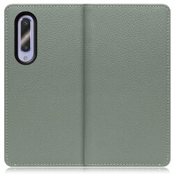 WORK47AO-DG-AZ5GB [LOOF Book AQUOS zero5G basic用 本革スマホケース/スタンド機能＆カードポケット付き ダルグリーン]