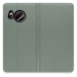 WORK47AO-DG-ASE7P [LOOF Book AQUOS sense7 Plus用 本革スマホケース/スタンド機能＆カードポケット付き ダルグリーン]