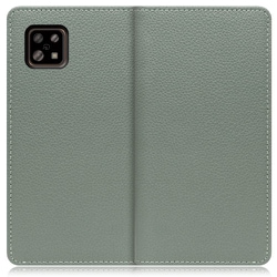 WORK47AO-DG-ASE6 [LOOF Book AQUOS sense6/6s用 本革スマホケース/スタンド機能＆カードポケット付き ダルグリーン]