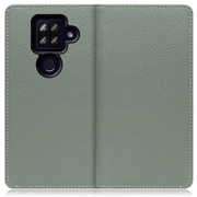 WORK47AO-DG-ASE4P2XL [LOOF Book AQUOS sense4 plus用 本革スマホケース/スタンド機能＆カードポケット付き ダルグリーン]