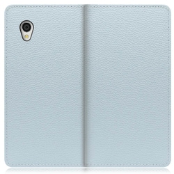 WORK47AO-BU-SEN2 [LOOF Book AQUOS sense2（かんたん）用 本革スマホケース/スタンド機能＆カードポケット付き スカイブルー]