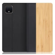 WORK08GG-TA-PX4XL [LOOF Nature Google Pixel 4 XL用 天然木仕様の本革スマホケース/スタンド機能＆カードポケット付き 竹]