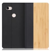 WORK08GG-TA-PX3XL [LOOF Nature Google Pixel 3 XL用 天然木仕様の本革スマホケース/スタンド機能＆カードポケット付き 竹]