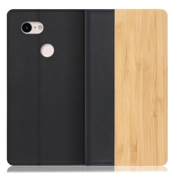 WORK08GG-TA-PX3 [LOOF Nature Google Pixel 3用 天然木仕様の本革スマホケース/スタンド機能＆カードポケット付き 竹]